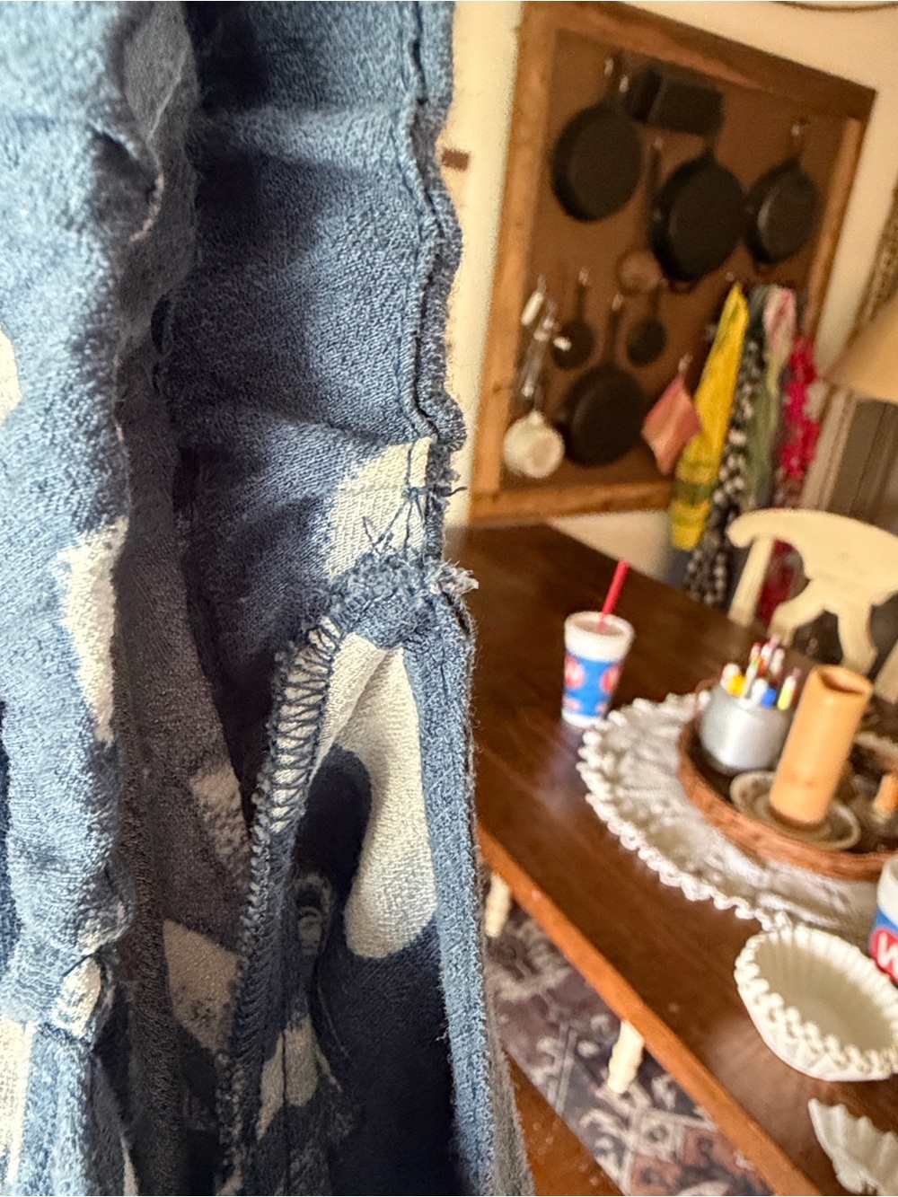 a new day Navy and White Printed Midi Dress with Flutter Sleeves - Picture 6 of 6